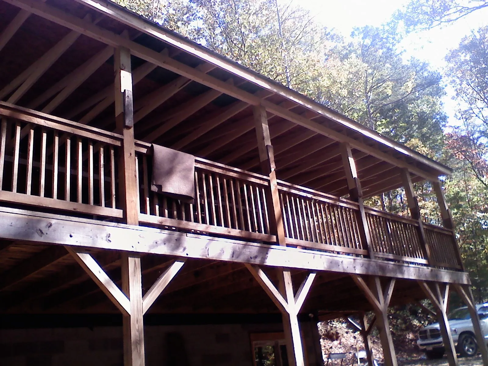 Timber framing under a new elevated porch and deck — Roof Leak Repair in Elizabethtown by Roofing Brothers